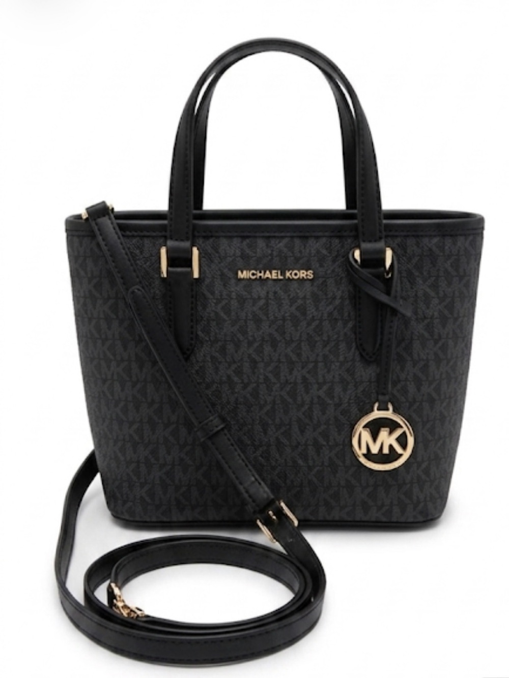Michael Kors Black Signature Logo Small Charlotte Tote PROJECT PIECE